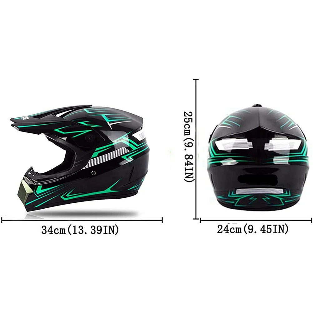 Aramox Full Face Motocross Helmet Set | DOT-Certified Off-Road Helmet with Goggles, Gloves & Face Cover