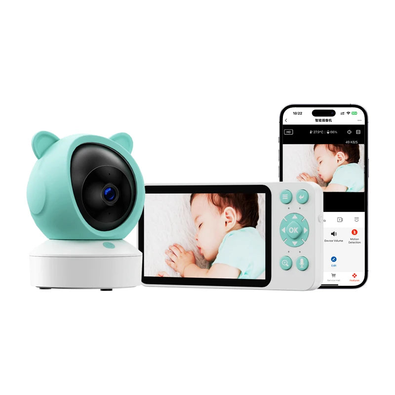 DANMINI 5" Tuya Smart Baby Monitor | 2K HD WiFi Remote Camera