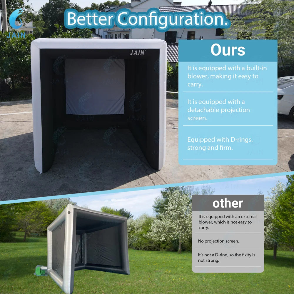 Inflatable Golf Simulator Enclosure with Built-in Fan (Oxford Cloth, Indoor Use)