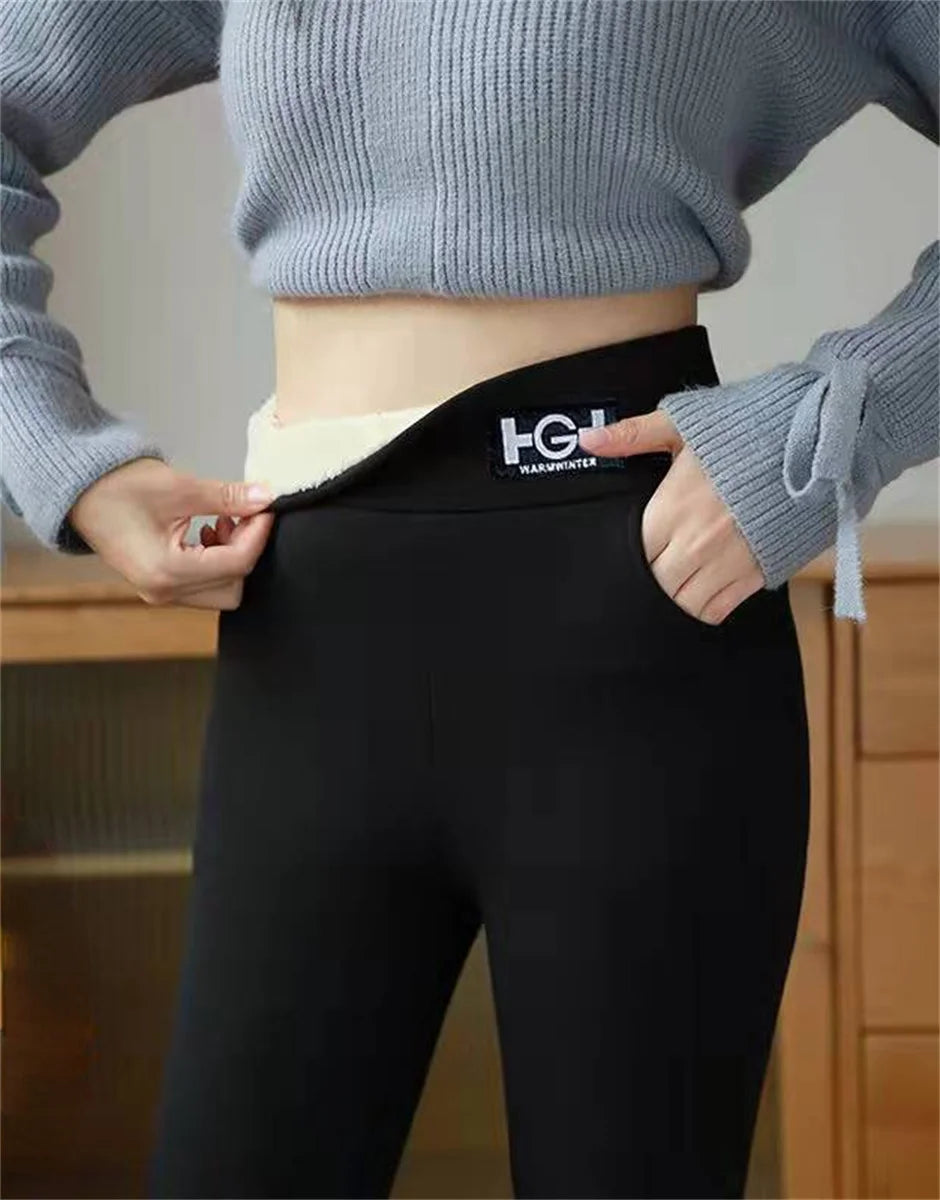 High-Waist Fleece-Lined Thermal Leggings – Warm & Butt-Lift Fit