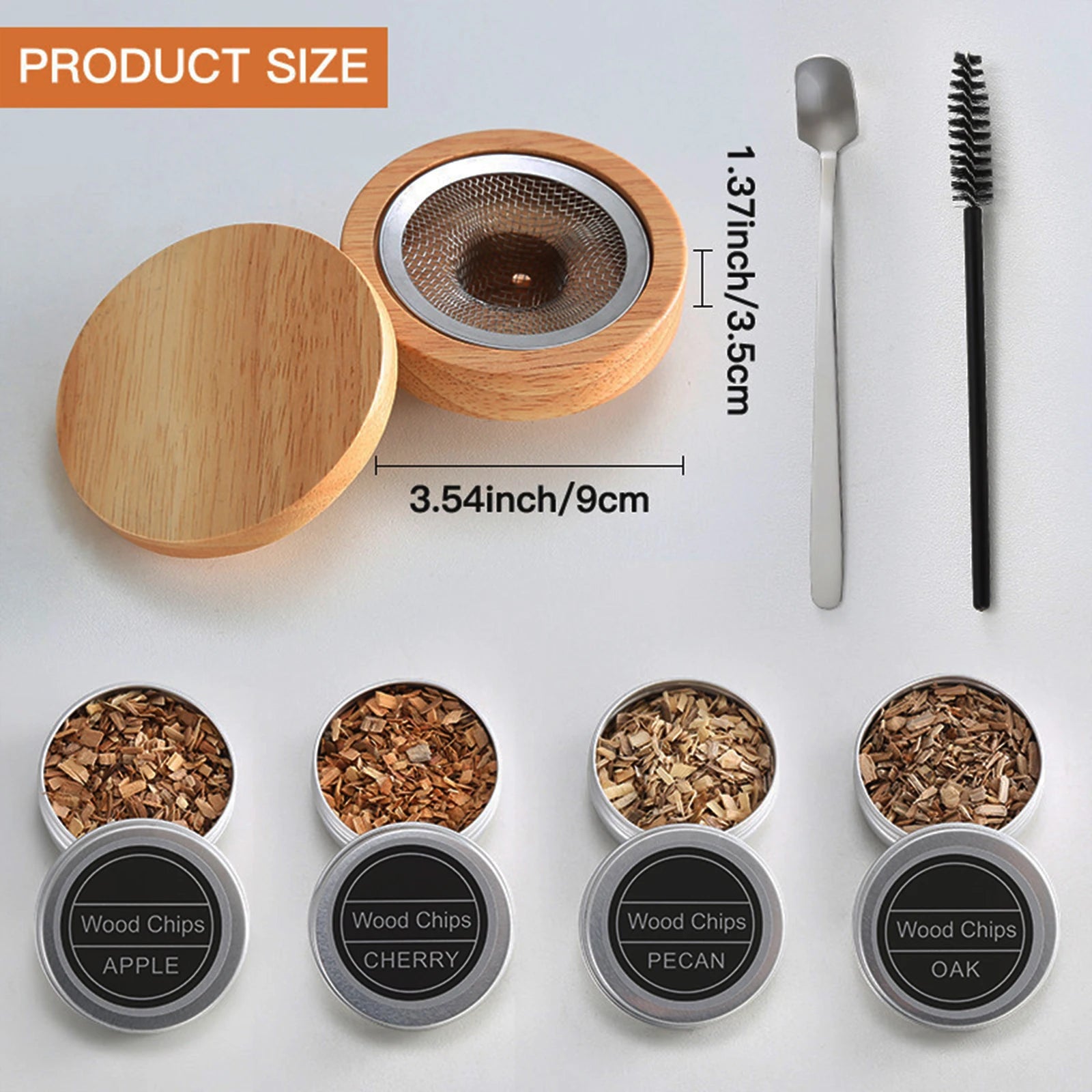 Glass Top Smoker Cocktail Smoker Kit With 4PCS Wood Chips Bartender Accessories For Whiskey Drinks Smoking Gift Kit for Men