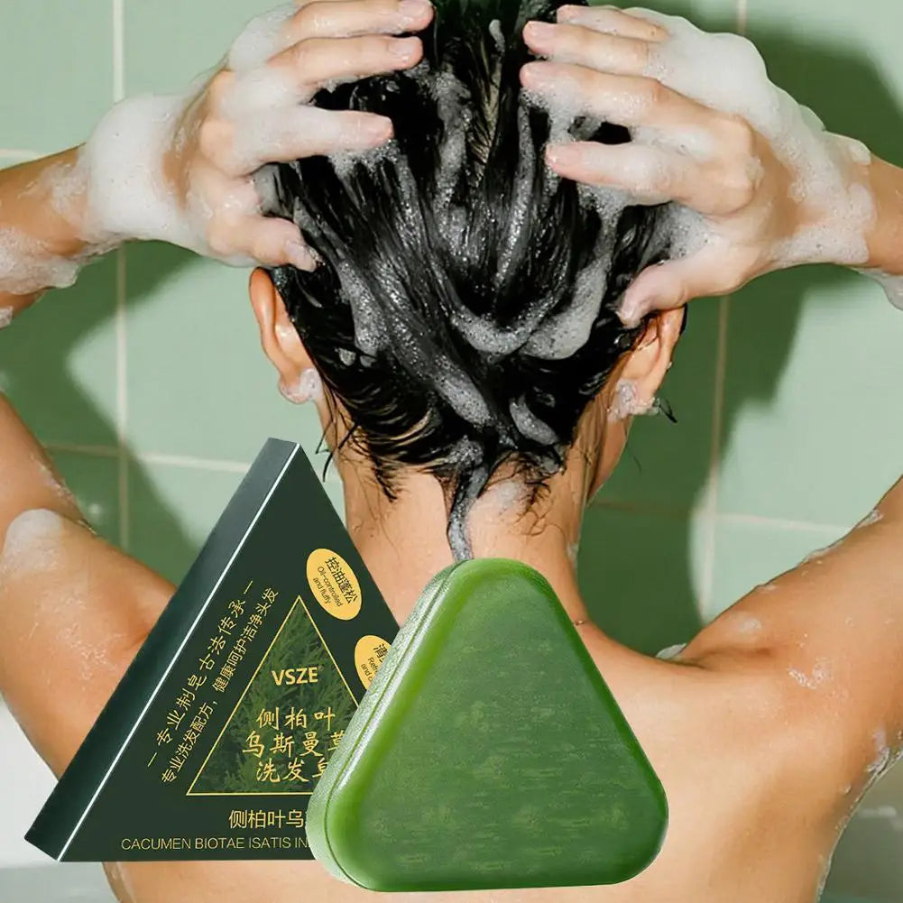 Natural Herbal Shampoo Soap Usman Grass Handmade Soap Hair Nourishing, Oil Control, Refreshing, Fluffy and Soothing Hair Care