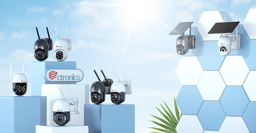 Ctronics Real 4K 8MP Surveillance Camera WiFi 5G Outdoor 360 16X 5X Optical Zoom Security Camera UHD Night Vision Auto Tracking