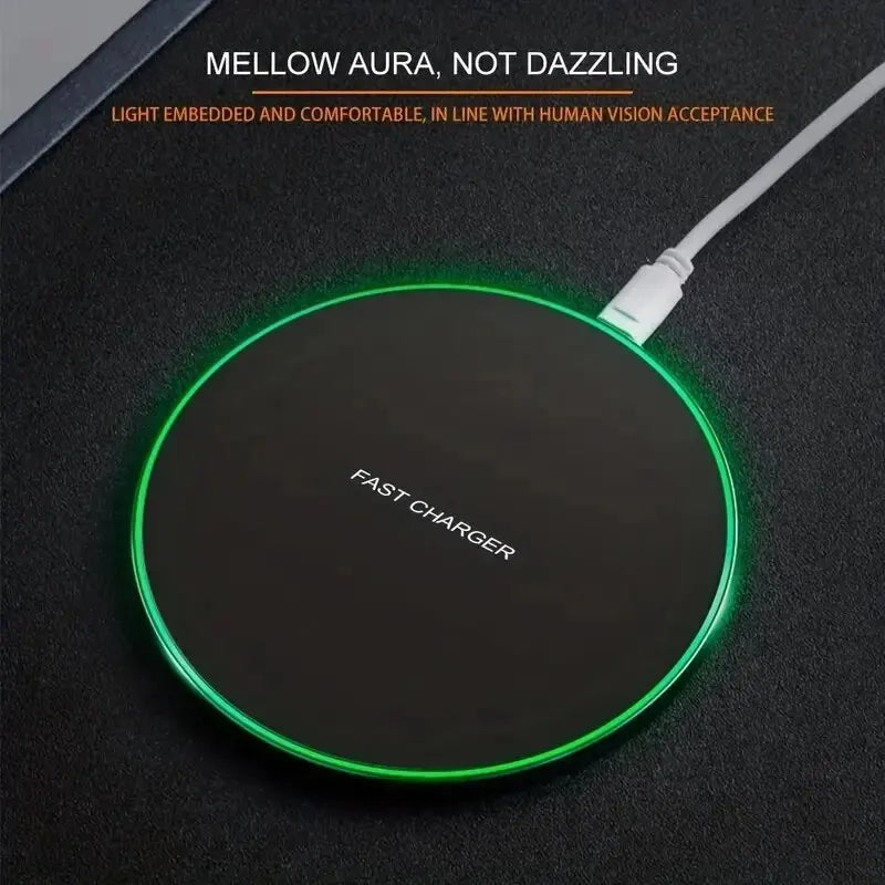 VIKEFON 30W Fast Wireless Charger Pad (Type-C, LED Indicator)