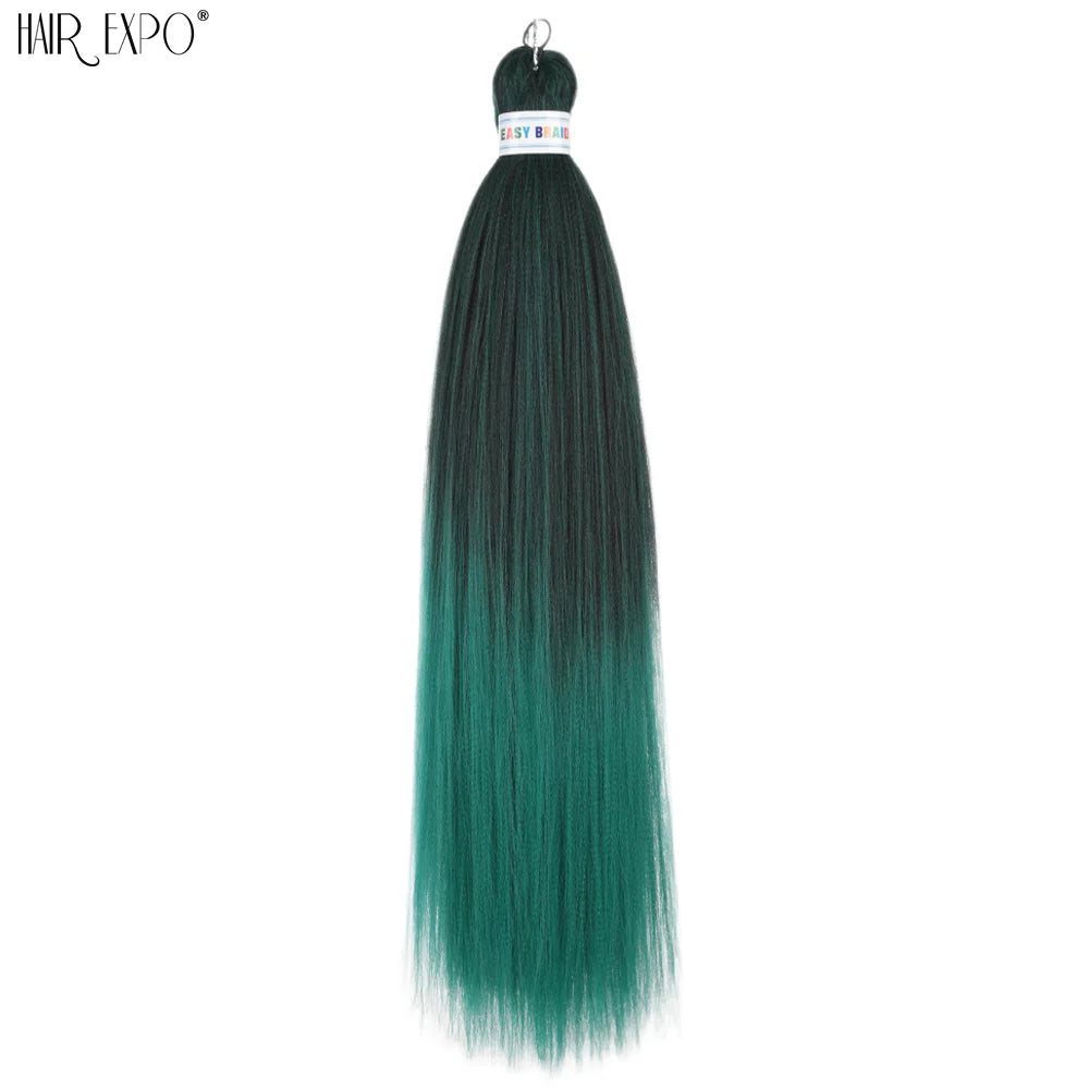 26Inch Easy Braids Hair Synthetic Colourful Pre Stretched Braiding Hair Extensions Jumbo Braids Ombre Yaki Long Straight Hair