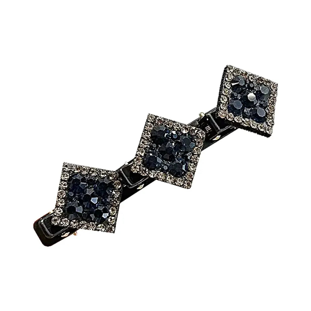 Sparkling Crystal Stone Braided Hair Clips Women Cheap High Quality Satin Rhinestone Fabric Hair Bands for Girls