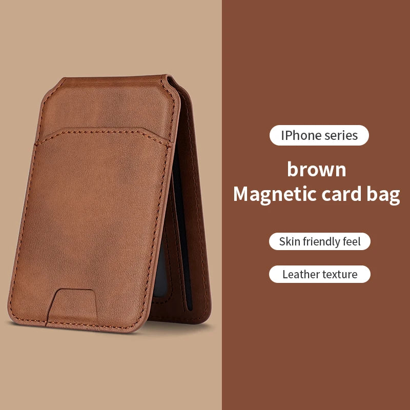 Luxury For Magsafe Magnetic Leather Wallet Holder Case For iPhone 16 15 14 13 12 Pro Max Card Holder Phone Bag Cover Accessories