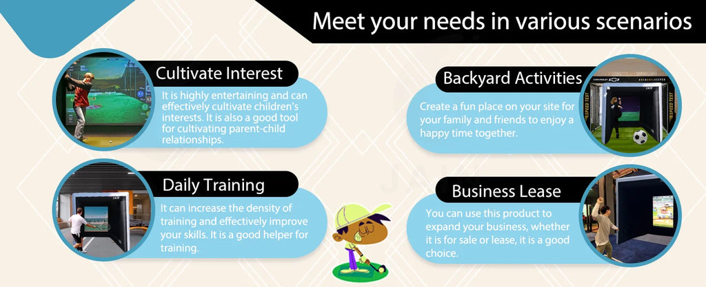 Inflatable Golf Simulator Enclosure with Built-in Fan (Oxford Cloth, Indoor Use)