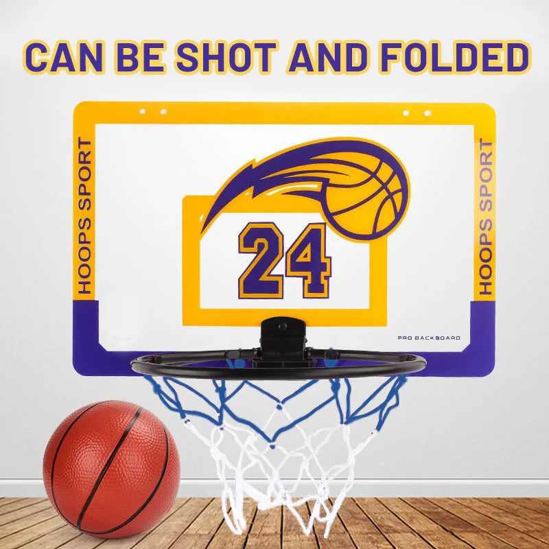 Children's wall mounted silent non porous foldable basketball stand indoor and outdoor activity basketball stand with basketball