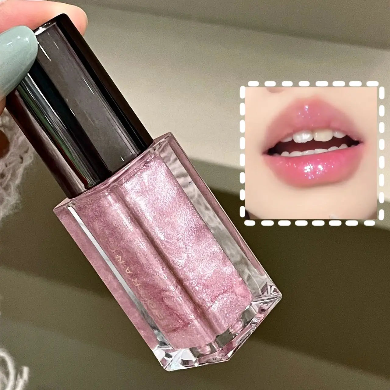 Herorange Starlight Radiant Lip Gloss Pearlescent Fine Shimmer Long-Lasting Moisturizing Non-Fading Non-Sticky Clear Watery Lip Glaze