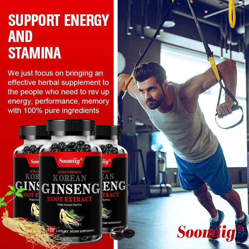 Bcuelov Korean Ginseng — Focus, Energy & Endurance Support (120 Capsules)