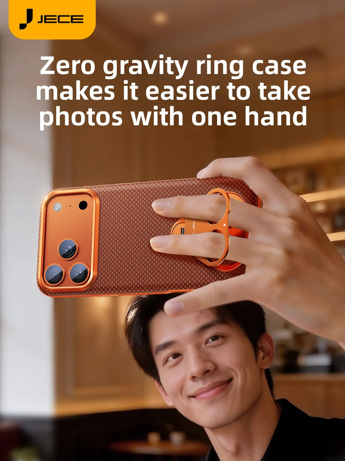 Magnetic Kevlar Phone Case for iPhone 17 Pro Max Case Carbon Fiber Zero Gravity Ring Holder for iPhone 17 Pro Slim Premium Case