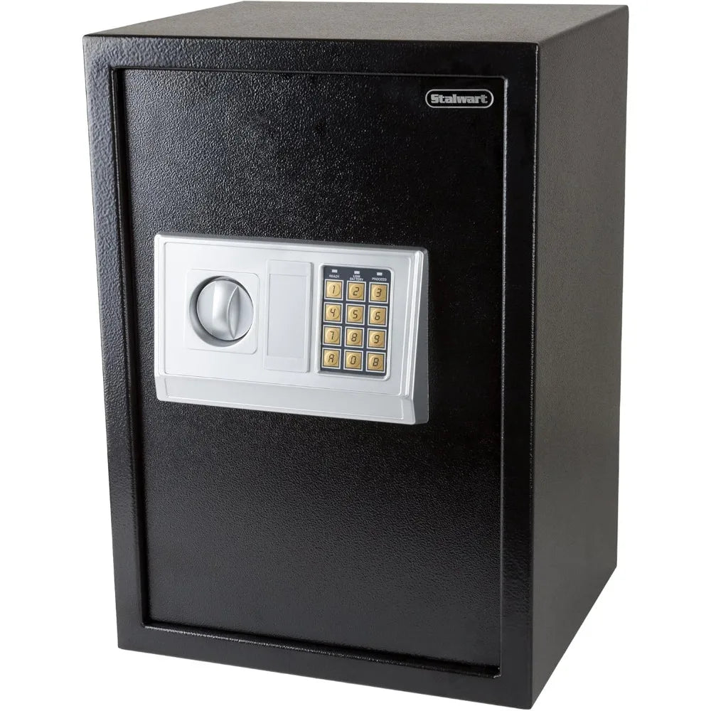 Portable Steel Safe — 1.68 cu ft, Keypad + Keys, Alarm, Wall/Floor Mount