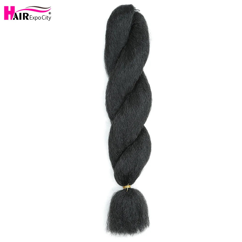 Vixen kanekalon Braids Hair 22 inch Synthetic Jumbo Braids Low Temperature Afro Fluffy Kinky Straight Crochet Hair Extensions