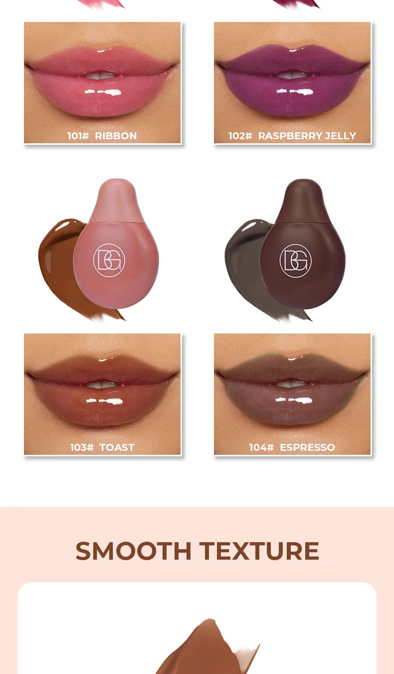 BEAUTY GLAZED 4Color Lipgloss Lip Oil Teens Moisturizing Lipstick Lip Balm High Shine And Lip Gloss Long-Lasting Dry Lip Care