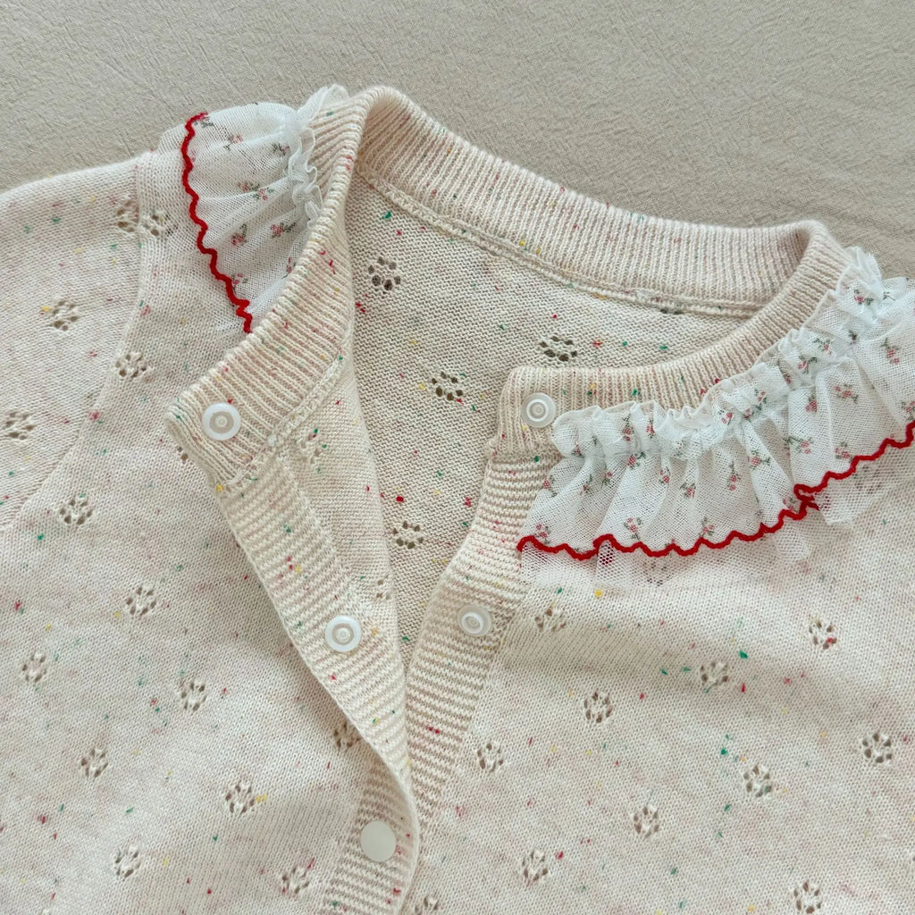 2026 Spring Baby Girls Clothes Single Breast Girls Knitwear Hollow Out Girls Sweaters Thin Style Girls Clothing