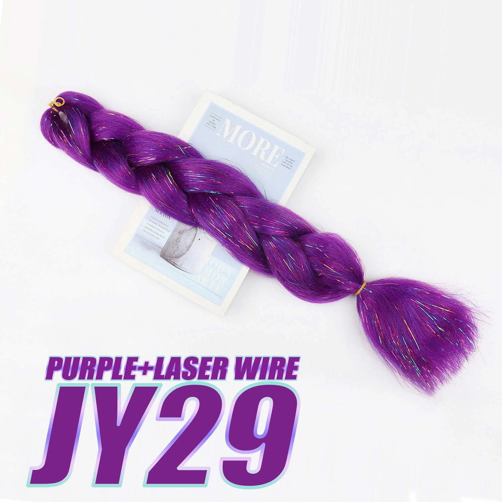 Ru mi Synthetic Braids Purple Hair Ponytail Costume Hairstyle 26inch Long Ponytail with Clips for Kids Girls Halloween Christmas