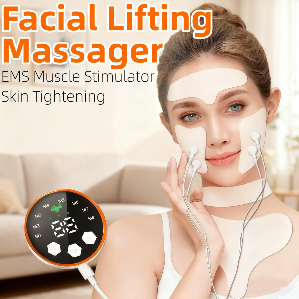 Ems Facial Lifting Massager Electric Muscle Stimulator Face Beauty Neck Skin Tightening Antiwrinkle Face Skin Care Dark Circle
