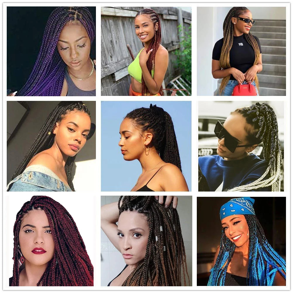 4Pcs Ombre prestretched Braiding Hair Natural Yaki synthetic Ez Braid for box braids&twists Women everyday&festival wear