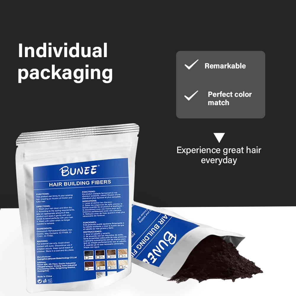 BUNEE Hair Fibers 7 Color Keratin Hair Building Fiber Powder Instant Hair Growth Fiber Refill 50g Hair Care Product