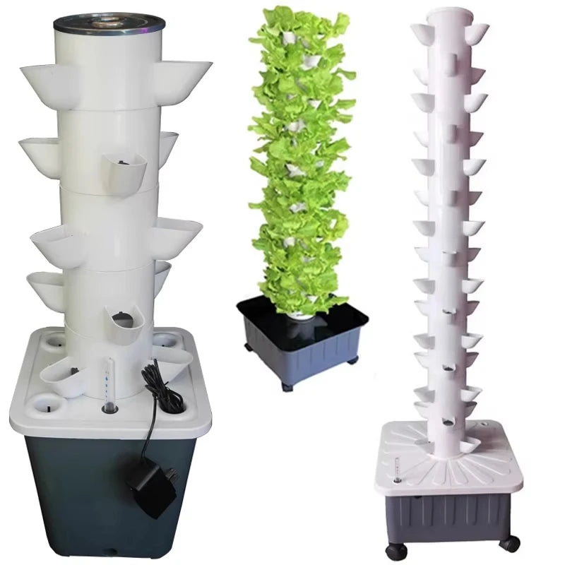 DIY Garden Vertical Planter — Stackable Tower with Movable Tray (PP Plastic)
