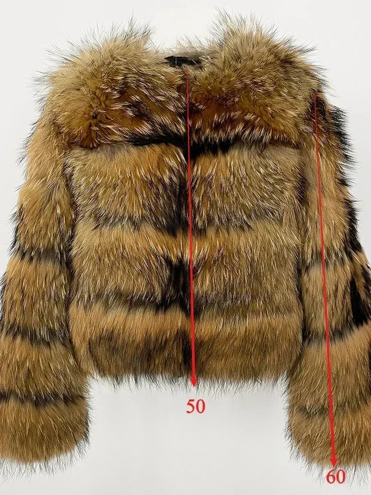 OFTBUY 2024 Winter Real Natural Raccoon Fox Fur Women Coat Short Leather Thickened Warm Jacket Elegant Fashionable Overcoats