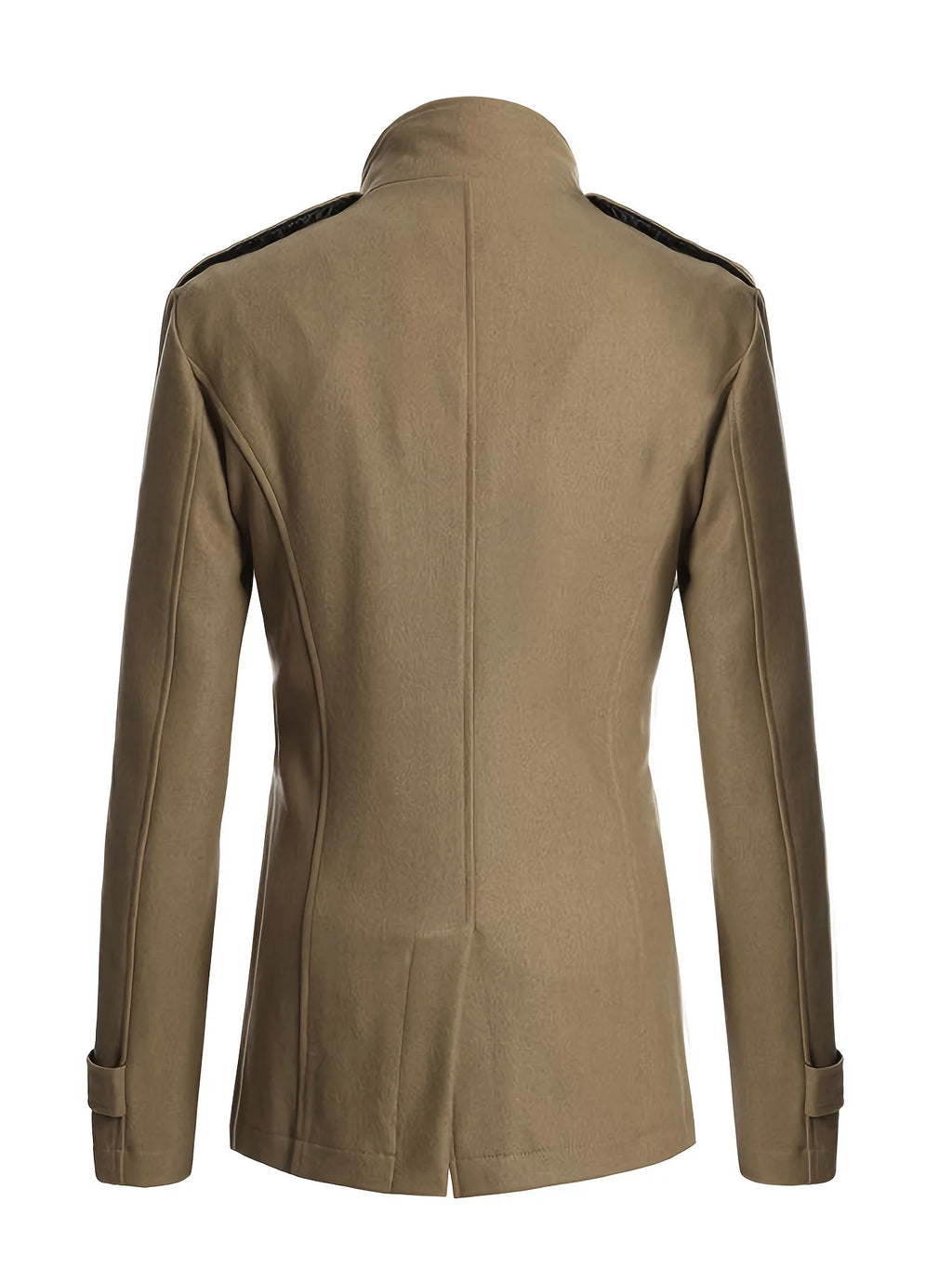 Men's Streetwear Solid Color Mid-length Woolen Coat Fashion Casual Button-down Suit Collar Jacket Leisure Luxury Retro Clothes