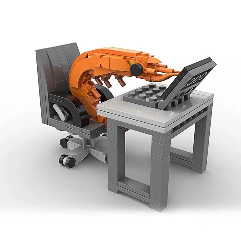 New Creative Desktop Decorative Shrimp Building Blocks Balance Frame Billiards Model Kit MOC Puzzle Assembly Toys & Gifts
