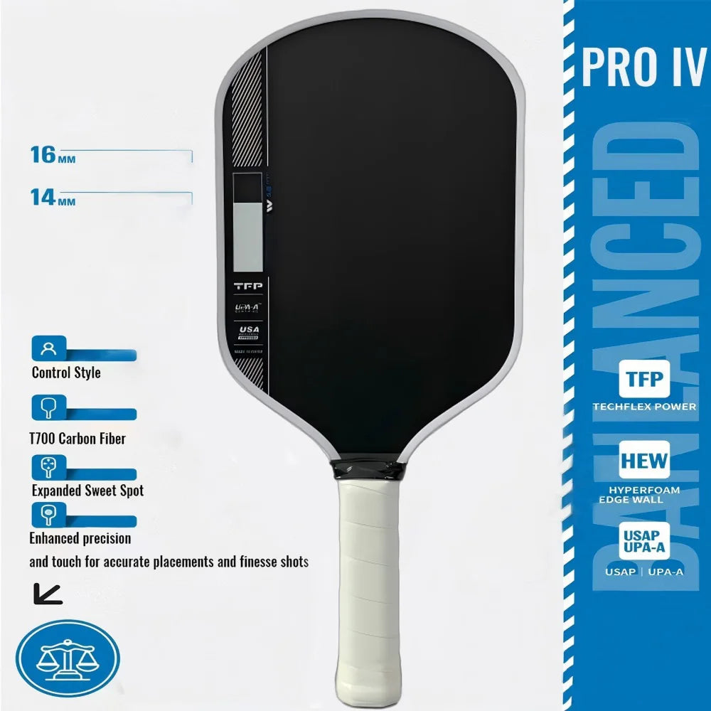 HYP-Pro IV Pickleball Paddle (OEM Gen 4 TFP Foam Core, T700 Carbon Fiber)