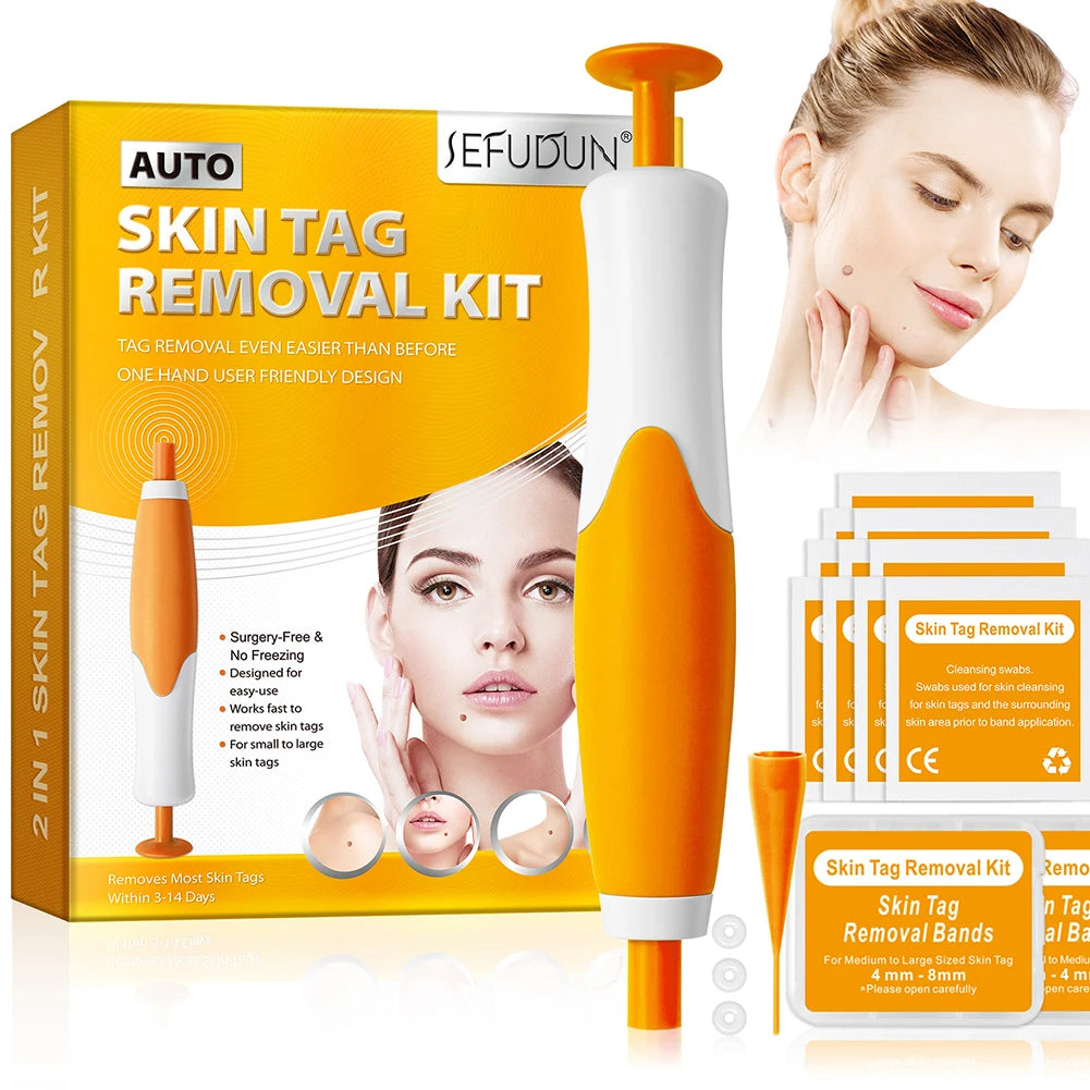 2 IN 1 Auto Micro Skin Tag Remover Device Standard And Micro Skin Tag Removal Kit Adult Mole Wart Remover Face Care Beauty Tools