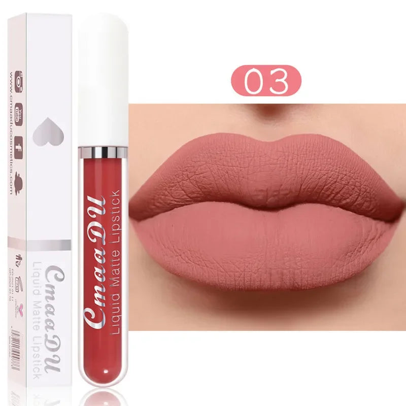 6 Colors/Set Fashion Matte Lip Gloss Sets Natural Moisturize Waterproof Lasting Velvet Sexy Red Liquid Lipstick Beauty Cosmetic