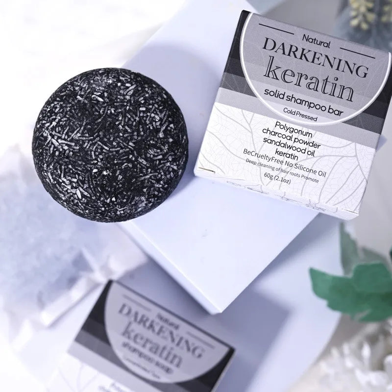 Men's Shampoo Bar Black Soap Nourishes Dark Hair Deeply Cleanses Summer Refreshing Solid Shampoo Soap