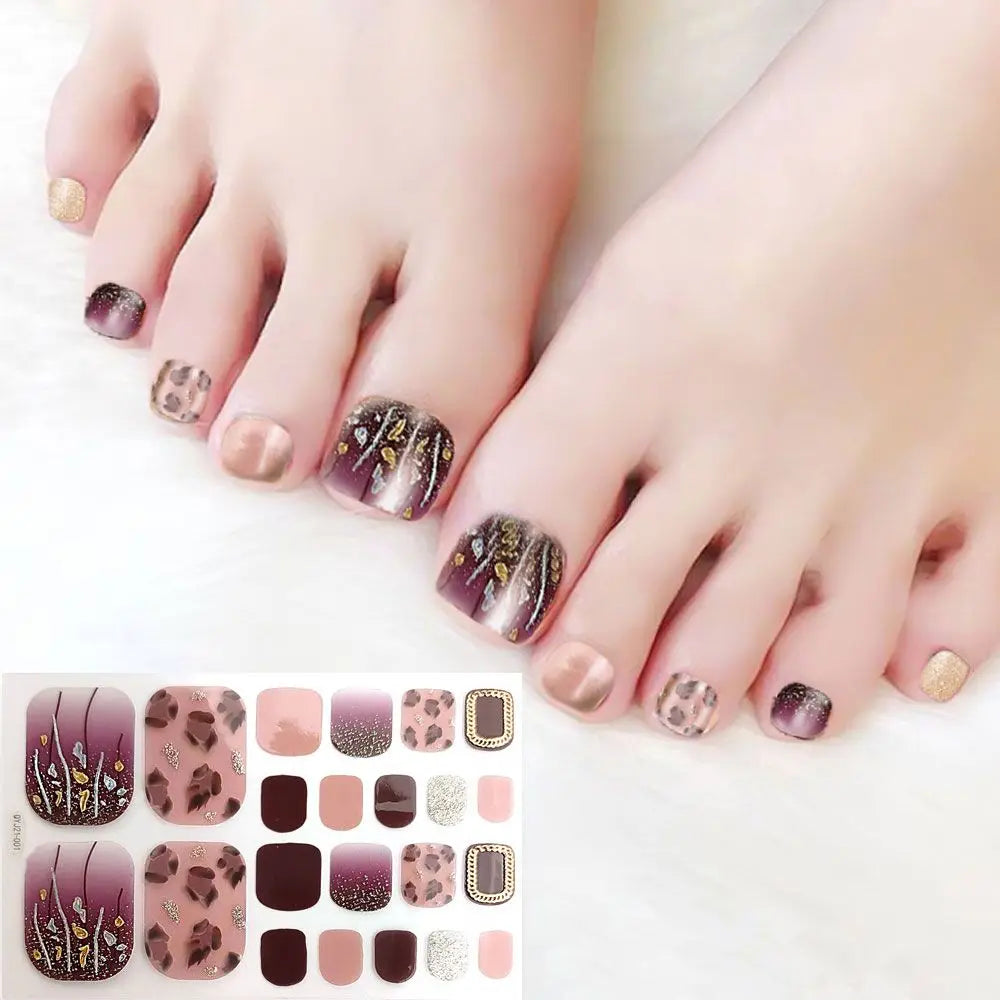 Beauty & Health False Nails Stripe Self-adhesive Waterproof Foot Decorations Manicure Decals Fresh Style Toe Nail Stickers