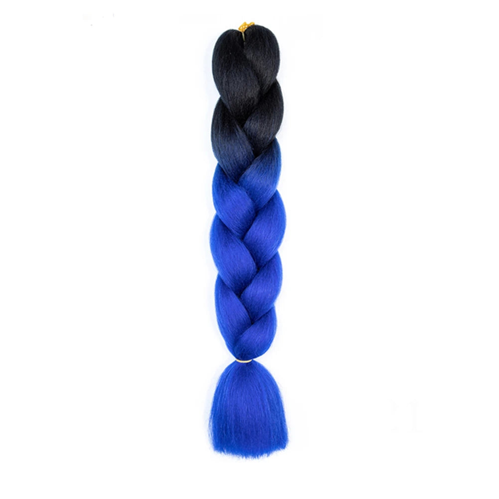 Jumbo Braids Extensions — 24" Synthetic Kanekalon Yaki Straight (Afro Ombre Piano Color)