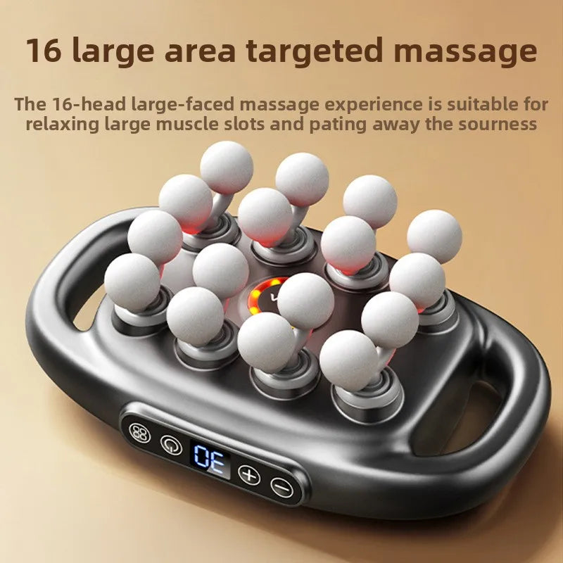 Brand high-end 16-head fascia gun multi-head massager, waist and back muscles deep relaxation 16-head massager