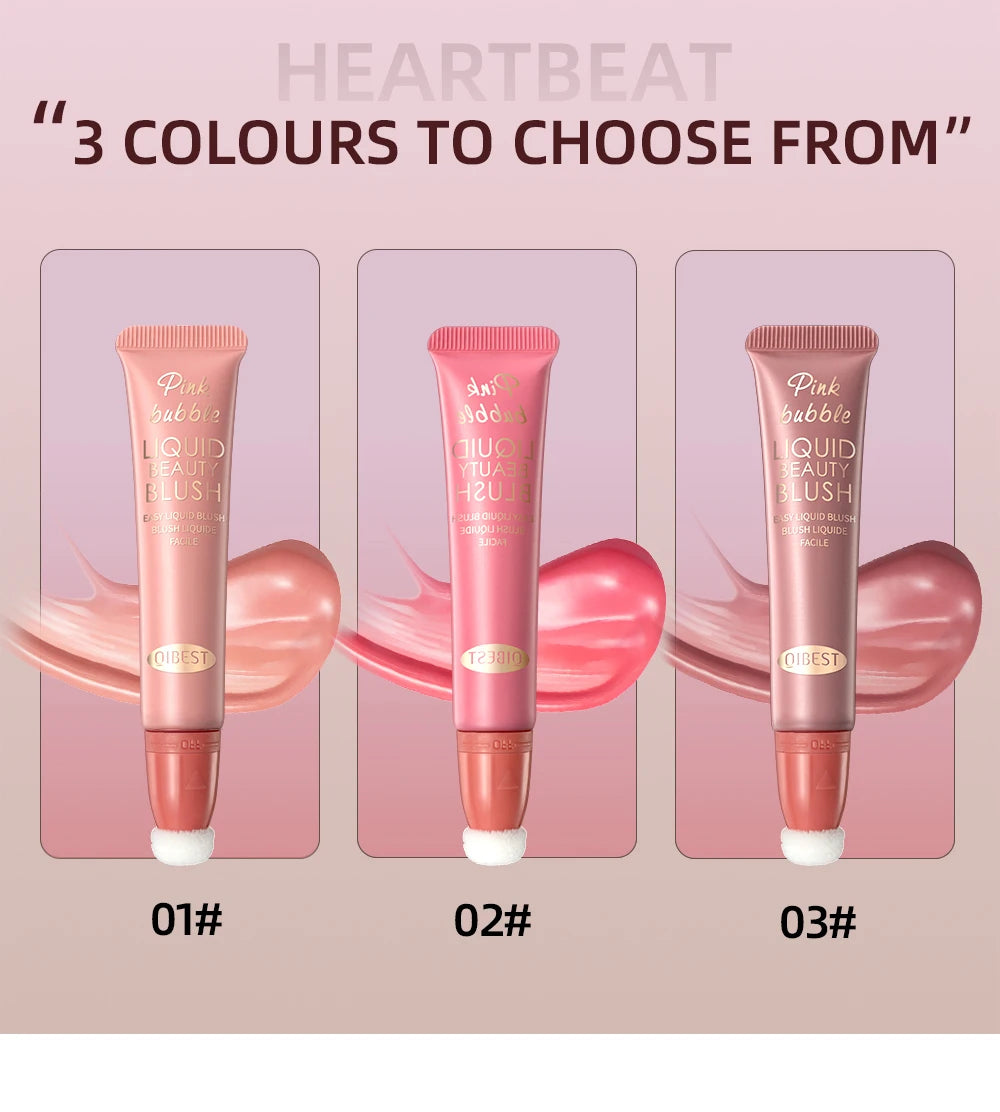 QIBEST Cushion-Applicator Liquid Blush (Waterproof, Soft-Matte)