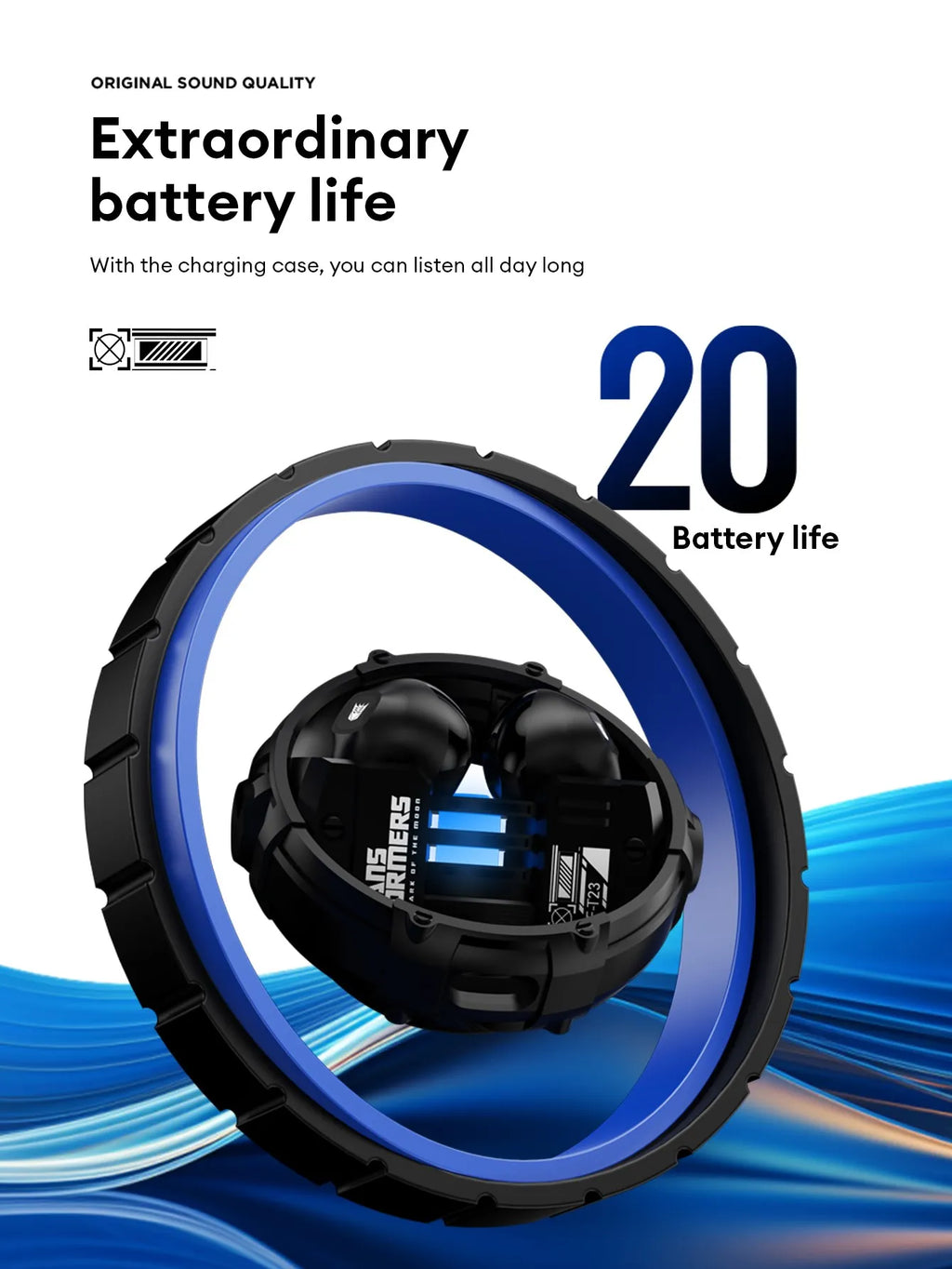 TRANSFORMERS TF-T23 TWS Earbuds — Bluetooth 5.4 Gaming Earphones