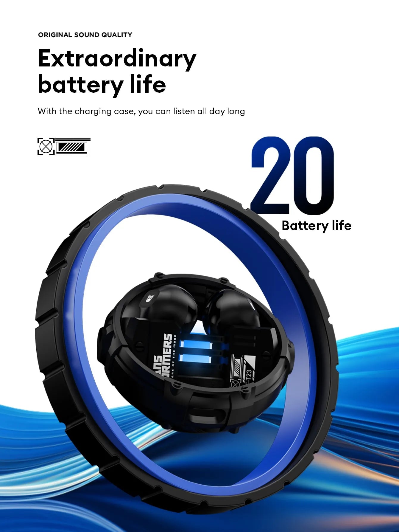 TRANSFORMERS TF-T23 TWS Earbuds — Bluetooth 5.4 Gaming Earphones