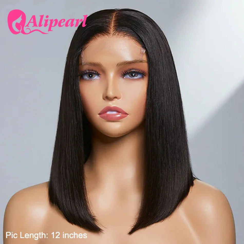 AliPearl Bone Straight Bob Wig — Pre-Plucked 13×4 Transparent Lace Front (Remy Brazilian)