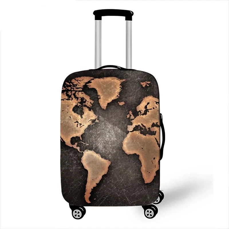 Airplane Go Travel Suitcase Covers Plane Aircraft Map Travel Elastic Trolley Case Protective Cover Anti-dust Luggage Covers Gift