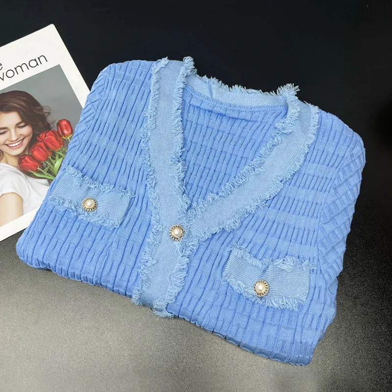 YuooMuoo 2026 New Arrival Women Knitted Long Dress Elegant V-neck Single-breasted Split Sweater Dress Office Lady Vestidos