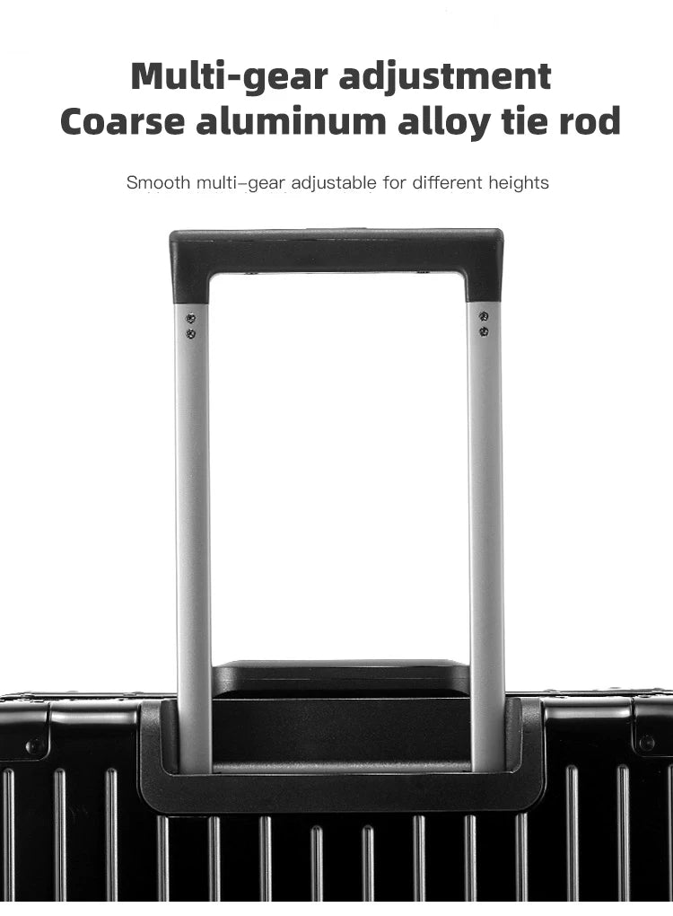 SUSHIMU 100% Aluminum-magnesium alloy Travel Suitcase Rolling Luggage 20/24/28 inch Trolley Luggage Carry-On Cabin Suitcase