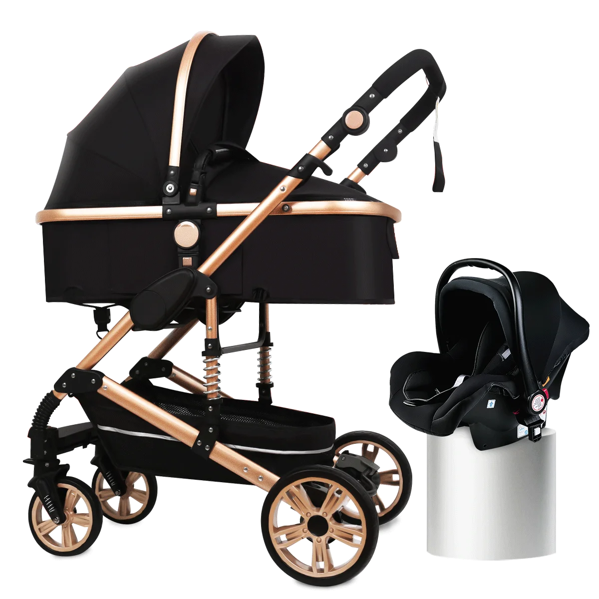 Baby Stroller ,Portable Baby Carriage,Fold Pram,Aluminum Frame High Landscape Stroller,for Newborn Baby trolley car seat
