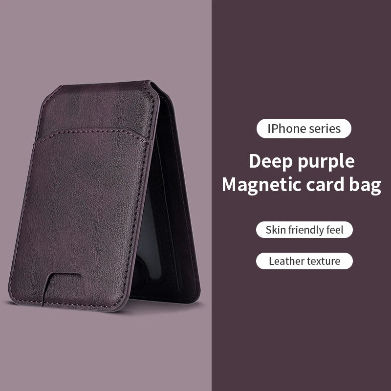 Luxury For Magsafe Magnetic Leather Wallet Holder Case For iPhone 16 15 14 13 12 Pro Max Card Holder Phone Bag Cover Accessories
