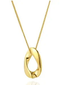 Merci Girl 18K Gold-Plated Triple-Layer Pendant Necklace — Stainless Steel, Waterproof & Colorfast