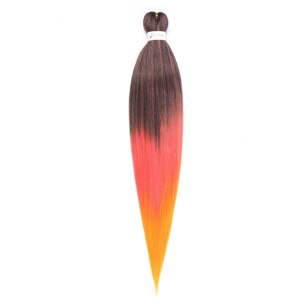Pre-stretched Braids Hair Professional Itch Free Hot Water Setting Synthetic Fiber Ombre Yaki Texture Braid Hair Extensions