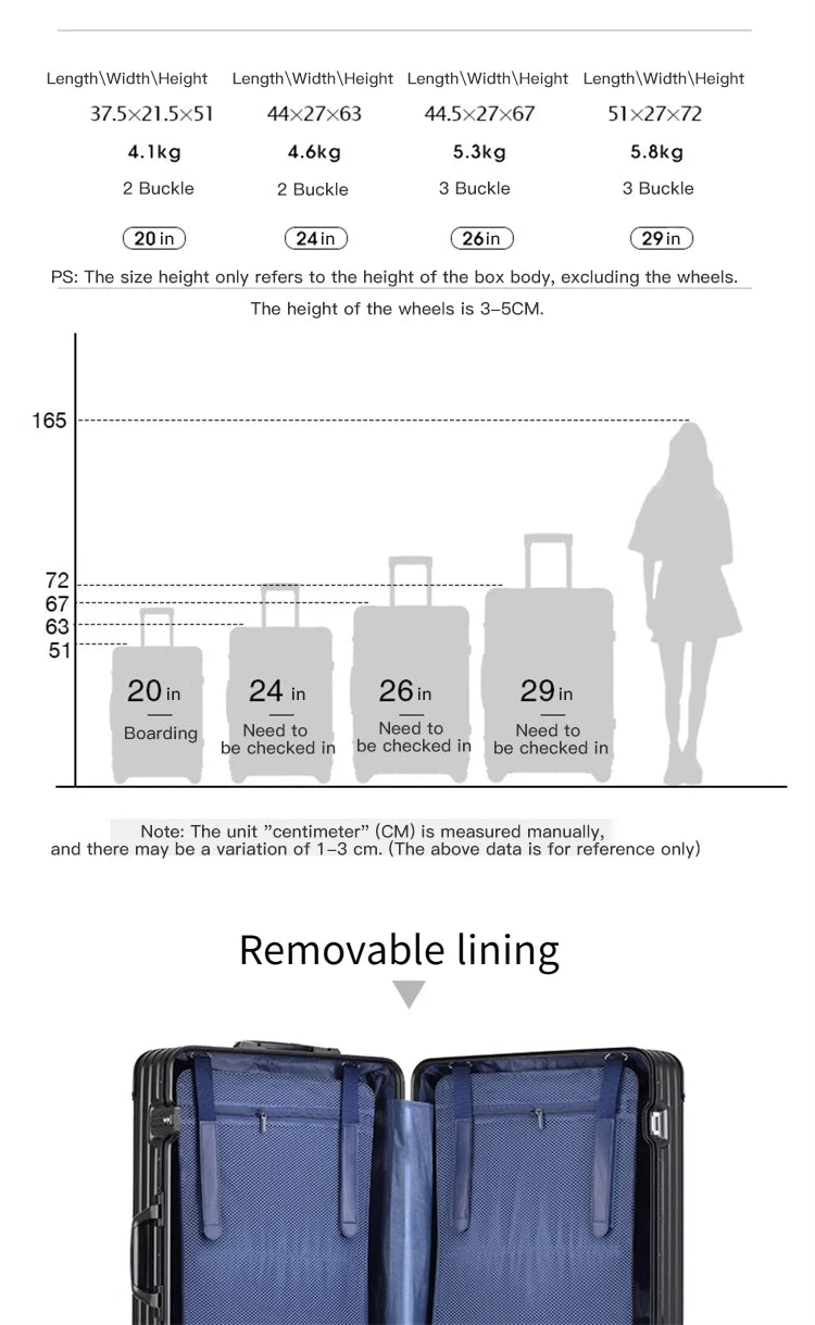 All-aluminum magnesium alloy telescopic suitcase 24-inch luggage business travel case metal combination lock bag 20-inch carry-o