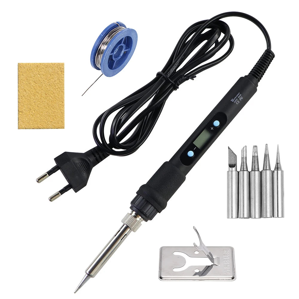 60W 80W Electric Soldering Iron LCD Digital Display Adjustable Temperature Welding Repair Tools 220V / 110V Solder Wire Tips