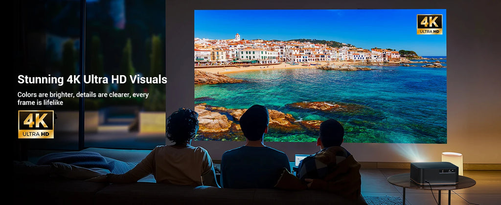 Happrun 4K Home Theater Projector (1500 ANSI, Auto Focus, Wi-Fi & Bluetooth)