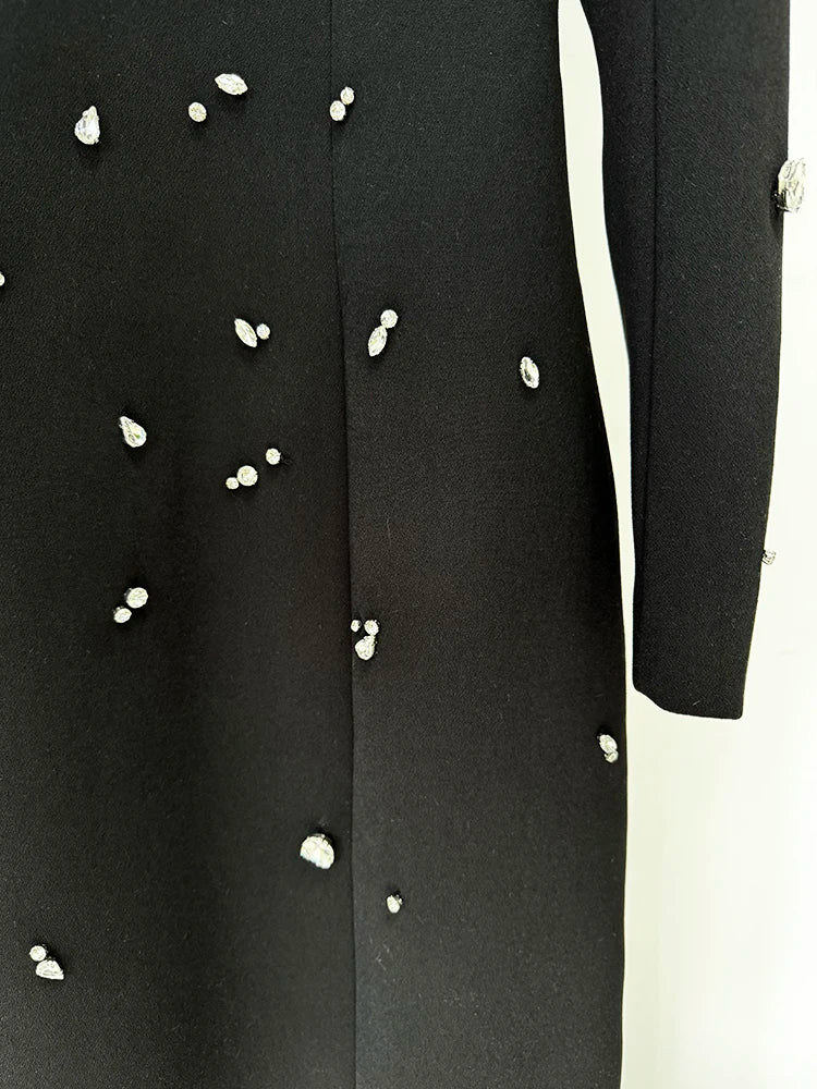 TOP QUALITY Newest 2026 Designer Fashion Women's Rhinestone Diamonds Beaded Long Maxi Dress